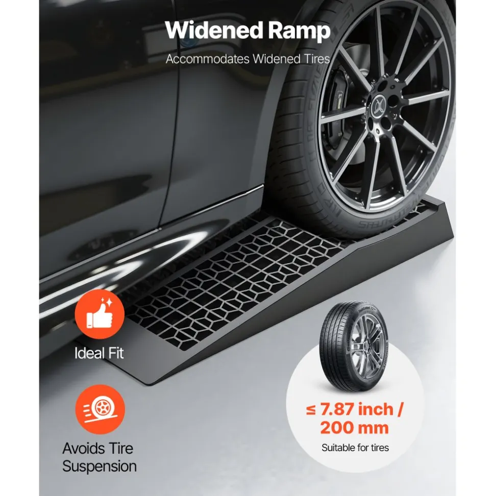 VEVOR Car Ramps, 4 PCS 20000 lbs GVW Capacity, 2.56 in Lift Height, Portable Low Profile Car Service Ramps for Home Garage Maintenance & Oil Changes, Heavy Duty for Low Chassis Vehicle & Support Jack
