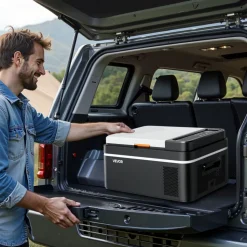 VEVOR Car Refrigerator, DC 12/24V AC100-240V Compressor Electric Cooler, -4°F to 68°F Car Fridge with APP Control, 21 QT Cars Freezer for RVs, Campsites, Boats, Camping, Fishing, 60W Portable Freezer