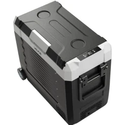 VEVOR Car Refrigerator, DC 12/24V AC100-240V Compressor Electric Cooler, -4°F to 68°F Truck Refrigerator with APP Control, Wheels & Dual Zone, 58 QT Cars Cooler for RVs, Boats, Camping, Fishing
