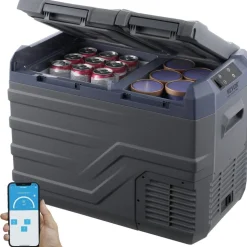 VEVOR Car Refrigerator, 12 Volt Car Refrigerator Fridge, 32 L Dual Zone Portable Freezer, -4℉-68℉ Adjustable Range, 12/24V DC and 100-240V AC Compressor Cooler for Outdoor, Camping, RV