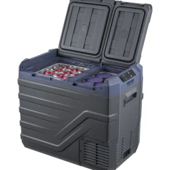 VEVOR Car Refrigerator, 12 Volt Car Refrigerator Fridge, 40 L Dual Zone Portable Freezer, -4℉-68℉ Adjustable Range, 12/24V DC and 100-240V AC Compressor Cooler for Outdoor, Camping, RV