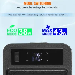 VEVOR Car Refrigerator, 12 Volt Car Armrest Refrigerator Fridge, 8 L Single Zone Portable Freezer, -4℉-68℉ Adjustable Range, 12/24V DC and 100-240V AC Compressor Cooler for Outdoor, Camping