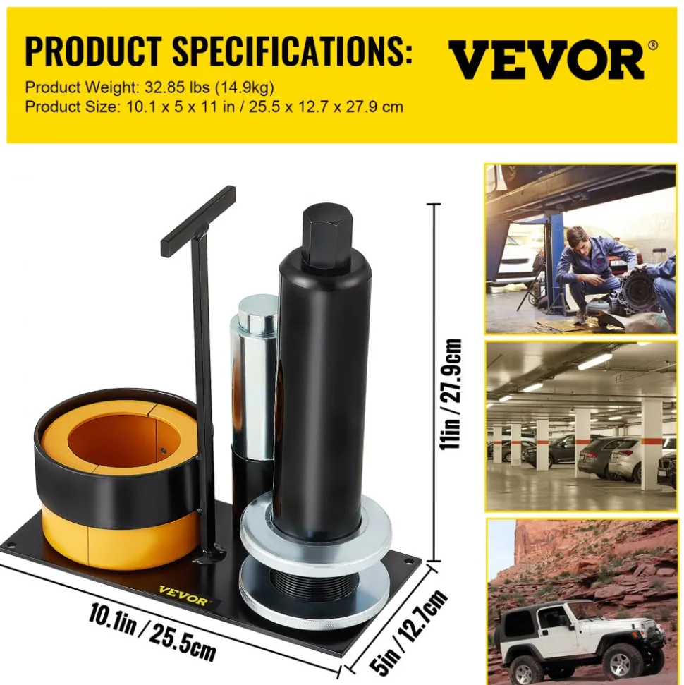 VEVOR Carrier & Pinion Bearing Puller, Compatible with Dana 30, 40, 60, 70, Ford 9" Bearings, Pinion Puller Tool with 2 Clamshells, 45# Steel Clamshell Carrier Bearing Puller for Auto Repair