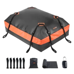 VEVOR Car Rooftop Cargo Carrier Bag, 21 Cubic Feet Car Roof Cargo Carrier, 100% Waterproof Heavy Duty 840D PVC Roof Luggage Bag for All Vehicle with/without Rack- with Lock, Non-Slip Mat, 6 Door Hooks