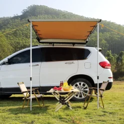 VEVOR Car Side Awning, Large 4.6'x6.6' Shade Coverage Vehicle Awning, PU3000mm UV50+ Retractable Car Awning with Waterproof Storage Bag, Suitable for Truck, SUV, Van, Campers