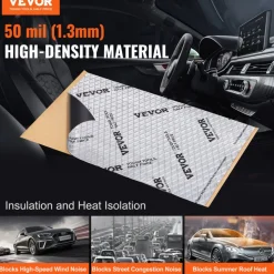 VEVOR Car Sound Deadening Mat, 50 mil 52 sqft Car Sound Dampening Material, Butyl Automotive Sound Deadener, Noise Insulation and Vibration Dampening Material for Car