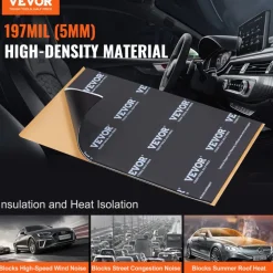 VEVOR Car Sound Deadening Mat, 200 mil 25 sqft Car Sound Dampening Material, Butyl Automotive Sound Deadener, Noise Insulation and Vibration Dampening Material for Car