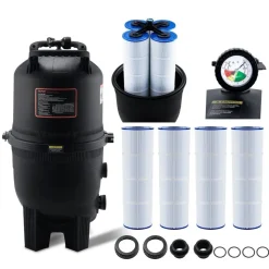 VEVOR Cartridge Pool Filter, 425Sq. Ft Filter Area Inground Pool Filter, Above Ground Swimming Pool Filtration Filter System with Upgrade Filter &Leak-proof, for Hot Tubs, Spa, Inflatable Pool
