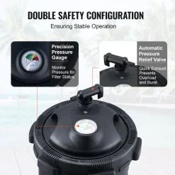 VEVOR Cartridge Pool Filter, 50Sq. Ft Filter Area Inground Pool Filter, Above Ground Swimming Pool Filtration Filter System with Upgrade Filter &Leak-proof Casing, for Hot Tubs, Spa, Inflatable Pool