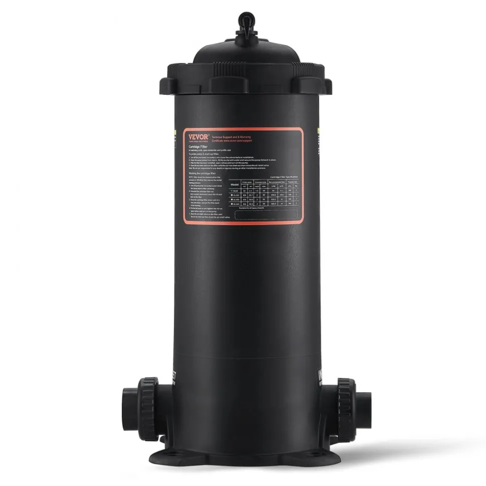 VEVOR Cartridge Pool Filter, 50Sq. Ft Filter Area Inground Pool Filter, Above Ground Swimming Pool Filtration Filter System with Upgrade Filter &Leak-proof Casing, for Hot Tubs, Spa, Inflatable Pool