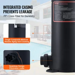 VEVOR Cartridge Pool Filter, 50Sq. Ft Filter Area Inground Pool Filter, Above Ground Swimming Pool Filtration Filter System with Upgrade Filter &Leak-proof Casing, for Hot Tubs, Spa, Inflatable Pool