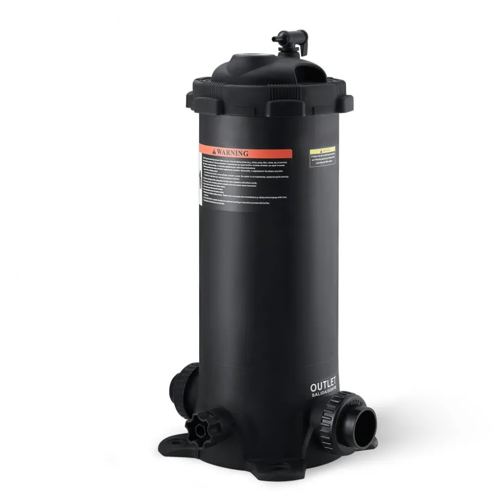 VEVOR Cartridge Pool Filter, 50Sq. Ft Filter Area Inground Pool Filter, Above Ground Swimming Pool Filtration Filter System with Upgrade Filter &Leak-proof Casing, for Hot Tubs, Spa, Inflatable Pool