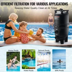 VEVOR Cartridge Pool Filter, 525Sq. Ft Filter Area Inground Pool Filter, Above Ground Swimming Pool Filtration Filter System with Upgrade Filter &Leak-proof, for Hot Tubs, Spa, Inflatable Pool