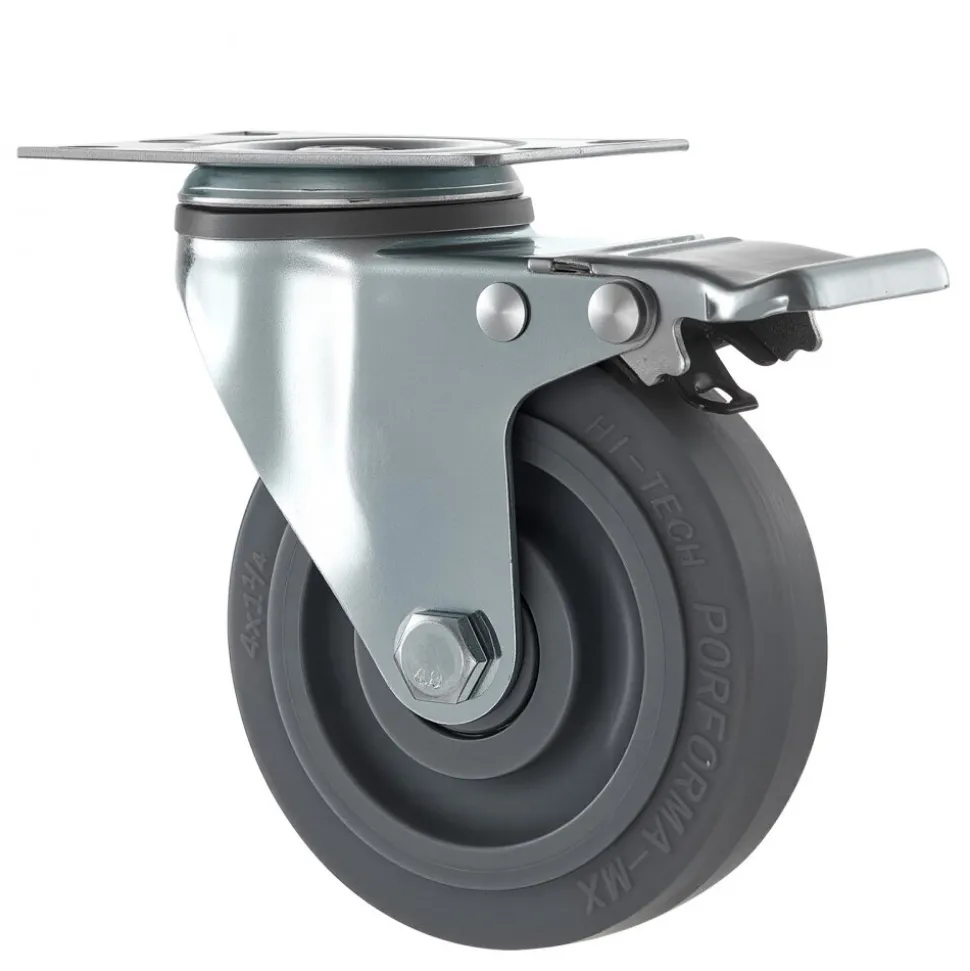VEVOR Caster Wheels, 5 Inch Heavy Duty Casters, Compatible with VEVOR Insulated Food Pan Carrier, Set of 4 (2 Swivel with Brake, 2 Rigid)