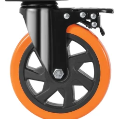 VEVOR Caster Wheels, 6-inch Swivel Plate Casters, Set of 4, with Security A/B Locking No Noise PVC Wheels, Heavy Duty 700 lbs Load Capacity Per Caster, Non-Marking Wheels for Cart Furniture Workbench