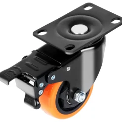 VEVOR Caster Wheels, 3-inch Swivel Plate Casters, Set of 4, with Security A/B Locking No Noise PVC Wheels, Heavy Duty 250 lbs Load Capacity Per Caster, Non-Marking Wheels for Cart Furniture Workbench