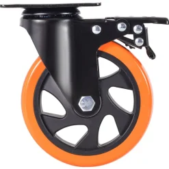 VEVOR Caster Wheels, 5-inch Swivel Plate Casters, Set of 4, with Security A/B Locking No Noise PVC Wheels, Heavy Duty 450 lbs Load Capacity Per Caster, Non-Marking Wheels for Cart Furniture Workbench