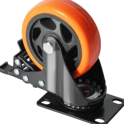 VEVOR Caster Wheels, 4-inch Swivel Plate Casters, Set of 4, with Security A/B Locking No Noise PVC Wheels, Heavy Duty 350 lbs Load Capacity Per Caster, Non-Marking Wheels for Cart Furniture Workbench