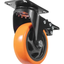 VEVOR Caster Wheels, 4-inch Swivel Plate Casters, Set of 4, with Security A/B Locking No Noise PVC Wheels, Heavy Duty 350 lbs Load Capacity Per Caster, Non-Marking Wheels for Cart Furniture Workbench
