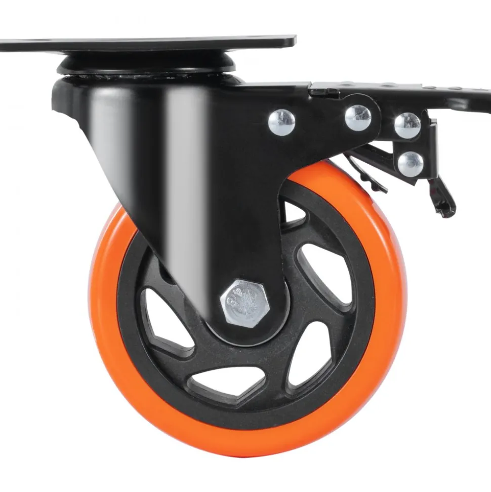 VEVOR Caster Wheels, 4-inch Swivel Plate Casters, Set of 4, with Security A/B Locking No Noise PVC Wheels, Heavy Duty 350 lbs Load Capacity Per Caster, Non-Marking Wheels for Cart Furniture Workbench
