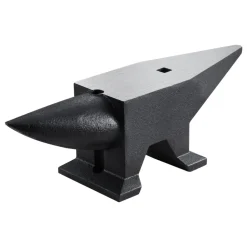 VEVOR Cast Iron Anvil, 105 Lbs Single Horn Anvil with Large Countertop and Stable Base, High Hardness Rugged Round Horn Anvil Blacksmith, for Bending, Shaping
