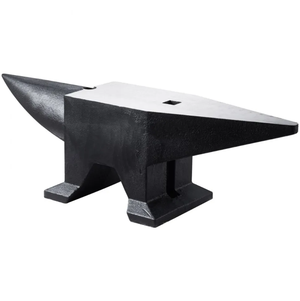 VEVOR Cast Iron Anvil, 105 Lbs Single Horn Anvil with Large Countertop and Stable Base, High Hardness Rugged Round Horn Anvil Blacksmith, for Bending, Shaping