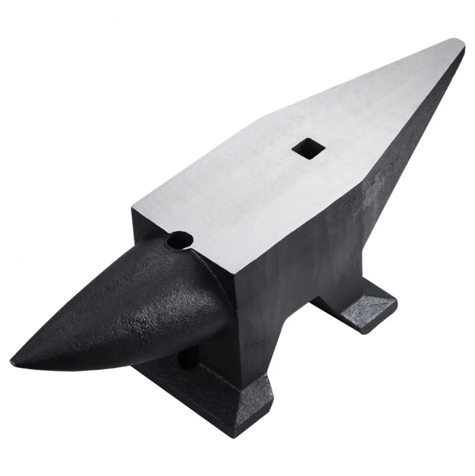 VEVOR Cast Iron Anvil, 105 Lbs Single Horn Anvil with Large Countertop and Stable Base, High Hardness Rugged Round Horn Anvil Blacksmith, for Bending, Shaping