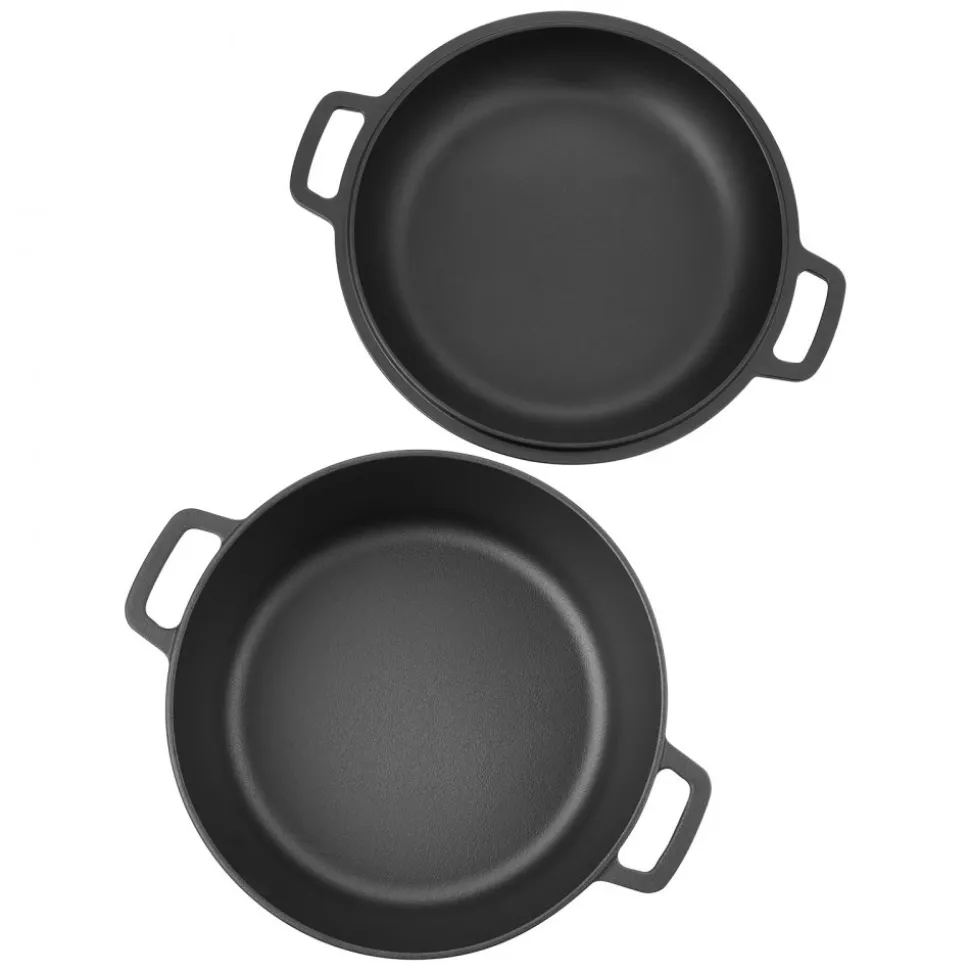 VEVOR Cast Iron Dutch Oven, 2-in-1 Pre-Seasoned Pot with Skillet Lid, 5QT Cookware Pan with Proofing Basket, Bread Baking Accessories, Bread-Oven Compatible 500℉