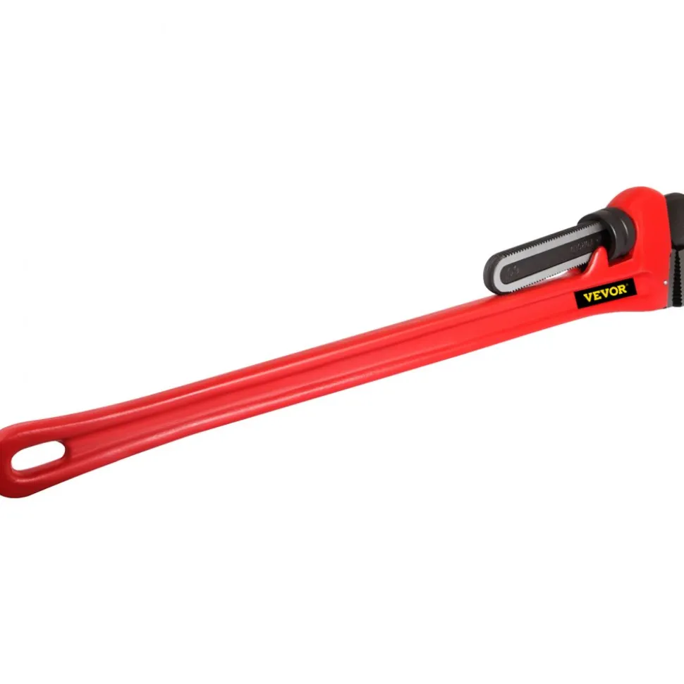 VEVOR 51" Cast Iron Handle Heavy-Duty Hook Jaw Straight Pipe Wrench
