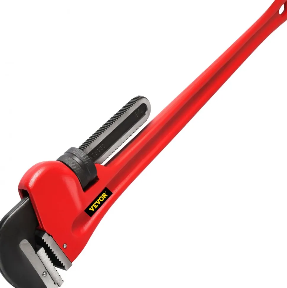 VEVOR 51" Cast Iron Handle Heavy-Duty Hook Jaw Straight Pipe Wrench