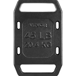 VEVOR Cast Iron Ruck Weights for Backpack, 45LB Single Ruck Plate, Weight Plate with Smooth Handle, Textured Finish for Rucking, Hiking, Swings, Strength Training, Weightlifting, Fitness Workout