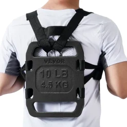 VEVOR Cast Iron Ruck Weights, 10LB Pair Ruck Plate, Weighted Weights for Rucking, Adjustable Ruck Plate with Straps, for Rucking, Swings, Squat, Strength Training, Weightlifting, Fitness Workout