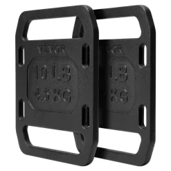 VEVOR Cast Iron Ruck Weights, 10LB Pair Ruck Plate, Weighted Weights for Rucking, Adjustable Ruck Plate with Straps, for Rucking, Swings, Squat, Strength Training, Weightlifting, Fitness Workout