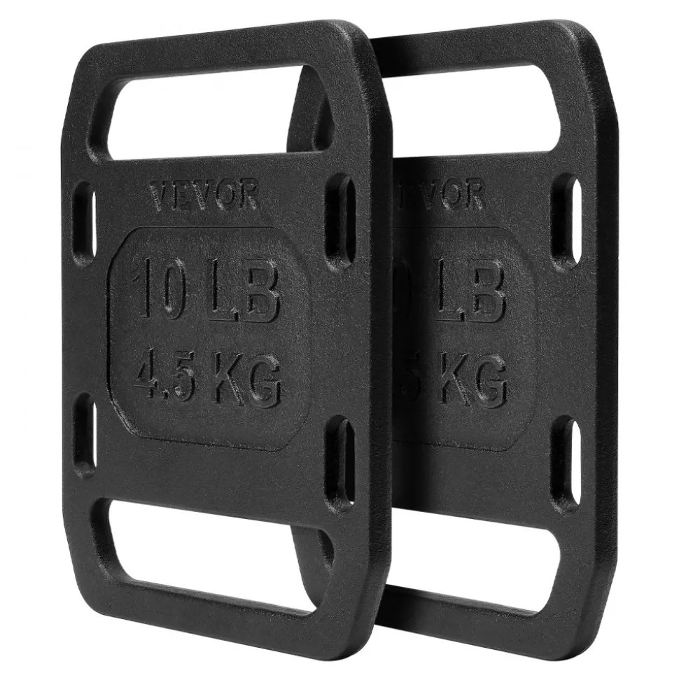 VEVOR Cast Iron Ruck Weights, 10LB Pair Ruck Plate, Weighted Weights for Rucking, Adjustable Ruck Plate with Straps, for Rucking, Swings, Squat, Strength Training, Weightlifting, Fitness Workout