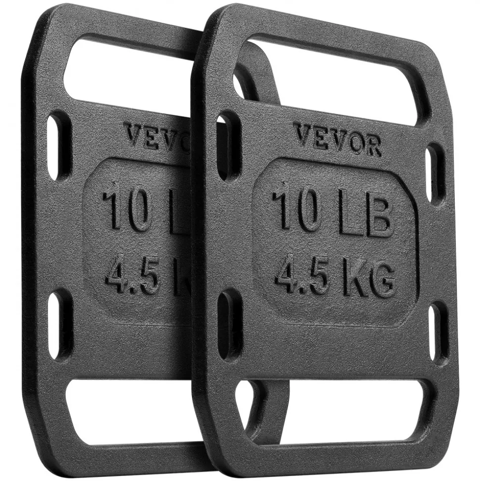 VEVOR Cast Iron Ruck Weights, 10LB Pair Ruck Plate, Weighted Weights for Rucking, Adjustable Ruck Plate with Straps, for Rucking, Swings, Squat, Strength Training, Weightlifting, Fitness Workout