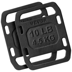VEVOR Cast Iron Ruck Weights, 10LB Pair Ruck Plate, Weighted Weights for Rucking, Adjustable Ruck Plate with Straps, for Rucking, Swings, Squat, Strength Training, Weightlifting, Fitness Workout