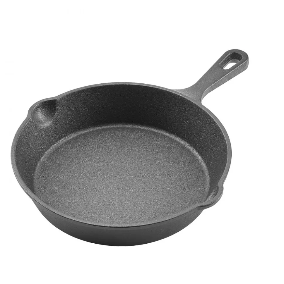 VEVOR Cast Iron Skillet, 3-Piece Frying Pan Set (6, 8, 10 in), Heavy-Duty Skillets with Heat-Resistant Handle, Pre-Seasoned Chef's Pan, Kitchen Cookware, for Oven, Gas, Electrical, Induction, Black