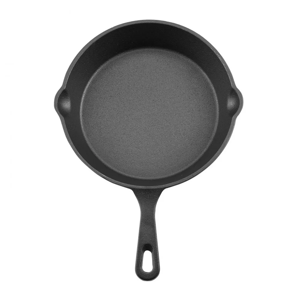 VEVOR Cast Iron Skillet, 3-Piece Frying Pan Set (6, 8, 10 in), Heavy-Duty Skillets with Heat-Resistant Handle, Pre-Seasoned Chef's Pan, Kitchen Cookware, for Oven, Gas, Electrical, Induction, Black