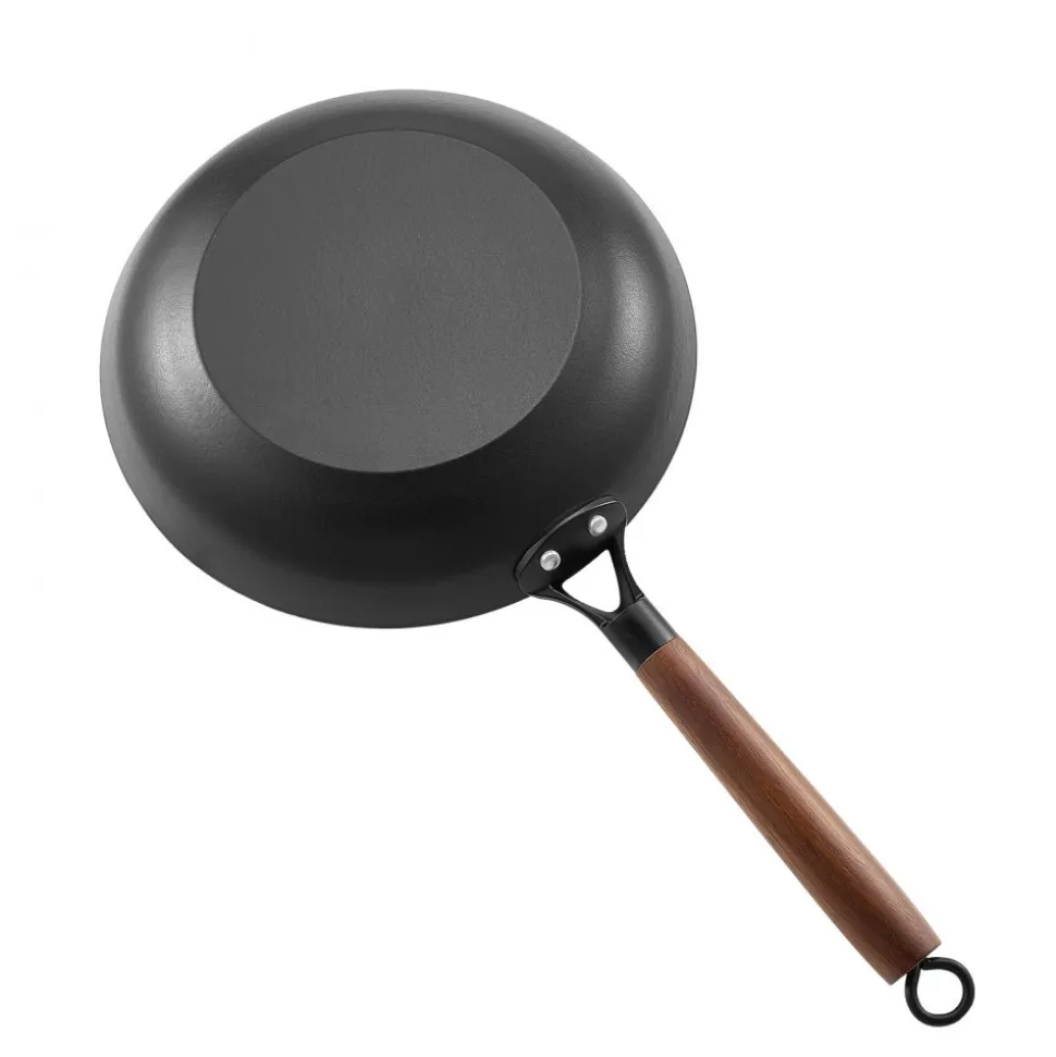 VEVOR Cast Iron Skillet, 3-Piece Frying Pan Set (8, 10, 12 in), Nonstick Skillets with Detachable Wood Handle, Pre-Seasoned Chef's Pan, Kitchen Cookware for Gas, Electrical, and Induction, Black