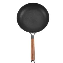 VEVOR Cast Iron Skillet, 3-Piece Frying Pan Set (8, 10, 12 in), Nonstick Skillets with Detachable Wood Handle, Pre-Seasoned Chef's Pan, Kitchen Cookware for Gas, Electrical, and Induction, Black