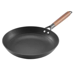 VEVOR Cast Iron Skillet, 3-Piece Frying Pan Set (8, 10, 12 in), Nonstick Skillets with Detachable Wood Handle, Pre-Seasoned Chef's Pan, Kitchen Cookware for Gas, Electrical, and Induction, Black