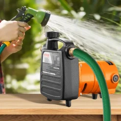 VEVOR Cast Iron Water Transfer Pump, 115V AC 1600 GPH 1/2HP, Portable Electric Utility Pump with Carbon Brush, Filter, Brass Connectors, for Garden, Rain Barrel, Pool, Pond, Hot Tub, Aquarium Draining