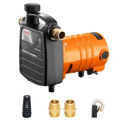 VEVOR Cast Iron Water Transfer Pump, 115V AC 1600 GPH 1/2HP, Portable Electric Utility Pump with Carbon Brush, Filter, Brass Connectors, for Garden, Rain Barrel, Pool, Pond, Hot Tub, Aquarium Draining