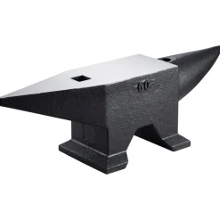 VEVOR Cast Steel Anvil, 132 Lbs(60kg) Single Horn Anvil with Large Countertop and Stable Base, High Hardness Rugged Round Horn Anvil Blacksmith, for Bending, Shaping