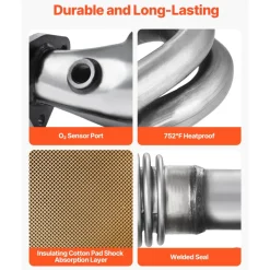 VEVOR Catalytic Converter, Compatible with Nissan Altima 2007 2008 2009 2010 2011 2012 2013 2.5L L4, Front, Replacement OE 674-933, Stainless Steel High Flow Converter, for Exhaust Gas Purification