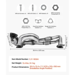 VEVOR Catalytic Converter, Compatible with Nissan Altima 2007 2008 2009 2010 2011 2012 2013 2.5L L4, Front, Replacement OE 674-933, Stainless Steel High Flow Converter, for Exhaust Gas Purification