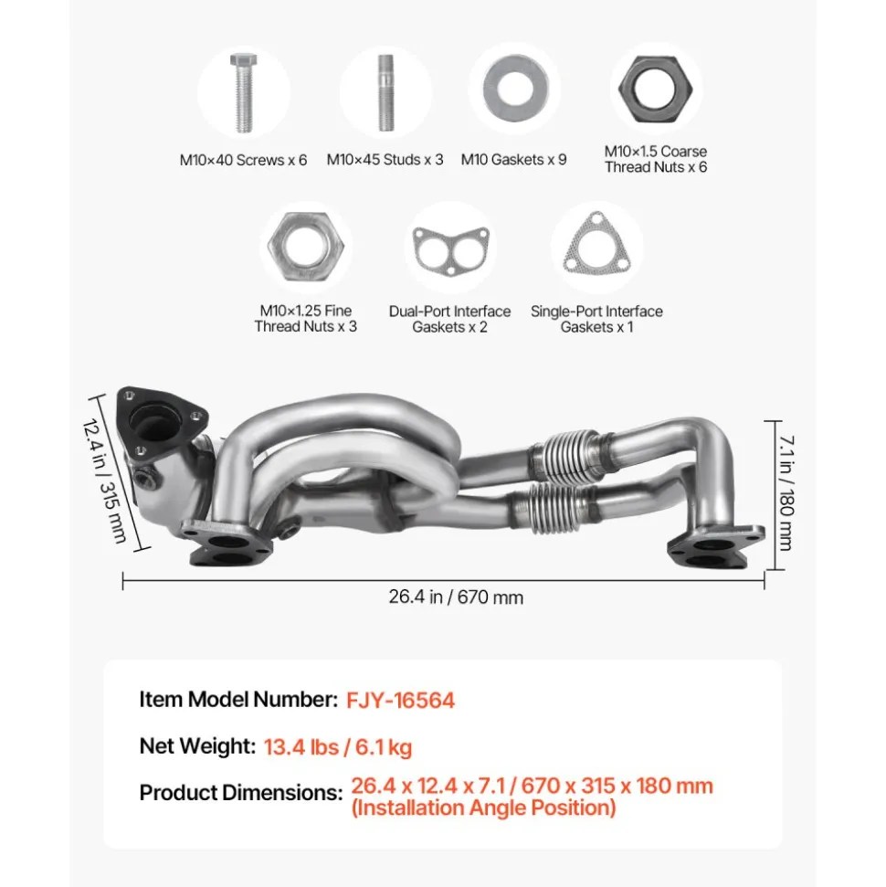 VEVOR Catalytic Converter, Compatible with Nissan Altima 2007 2008 2009 2010 2011 2012 2013 2.5L L4, Front, Replacement OE 674-933, Stainless Steel High Flow Converter, for Exhaust Gas Purification