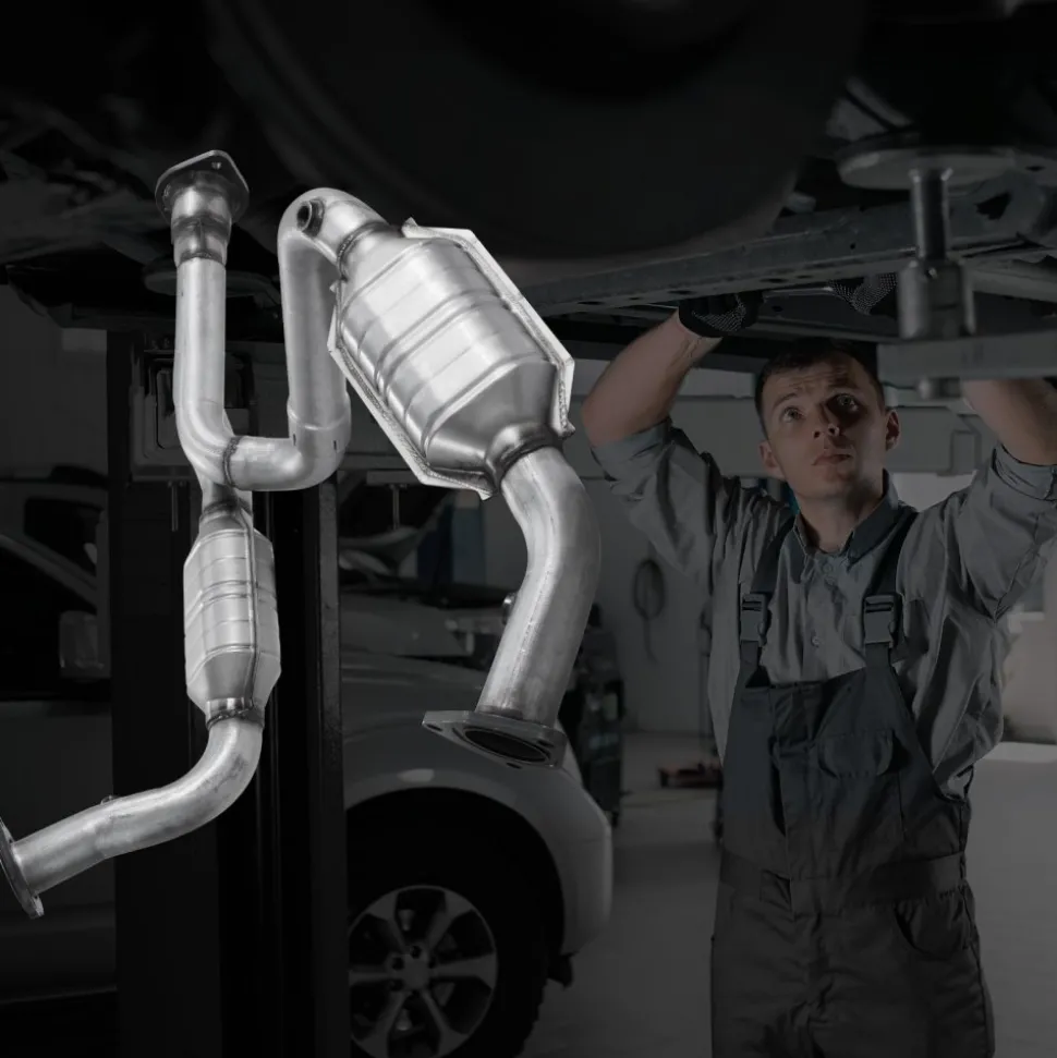 VEVOR Catalytic Converter, Compatible with Cadillac Escalade/Chevy Avalanche Silverado Suburban Tahoe/GMC Sierra Yukon, 4.3L V6, 4.8L/5.3L V8, Front, Left, Right, Replacement OE 15756278, 50366