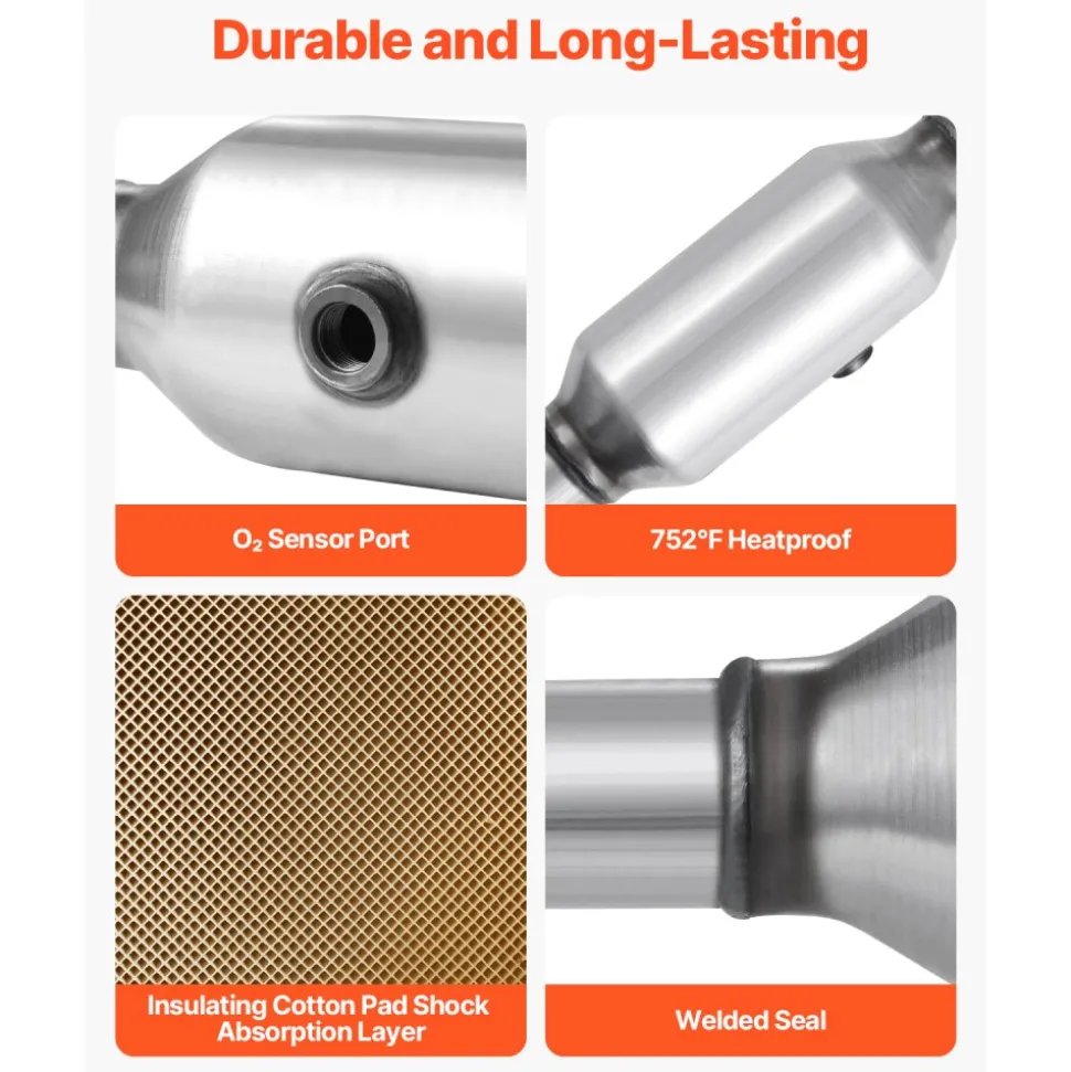 VEVOR Catalytic Converter, Compatible with Honda Accord 2.4L 2003 2004 2005 2006 2007, 2.4L L4 Engine, Rear, Replacement OE 16299, Stainless Steel Material, for Quick Exhaust Gas Purification