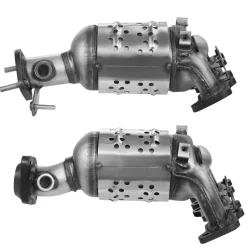VEVOR Catalytic Converter, 2 Pack, Compatible with 2004-2006 Jeep Wrangler 4.0L L6, Front, Rear, Replacement OE 645174, Stainless Steel Material High Flow Converter, for Exhaust Gas Purification